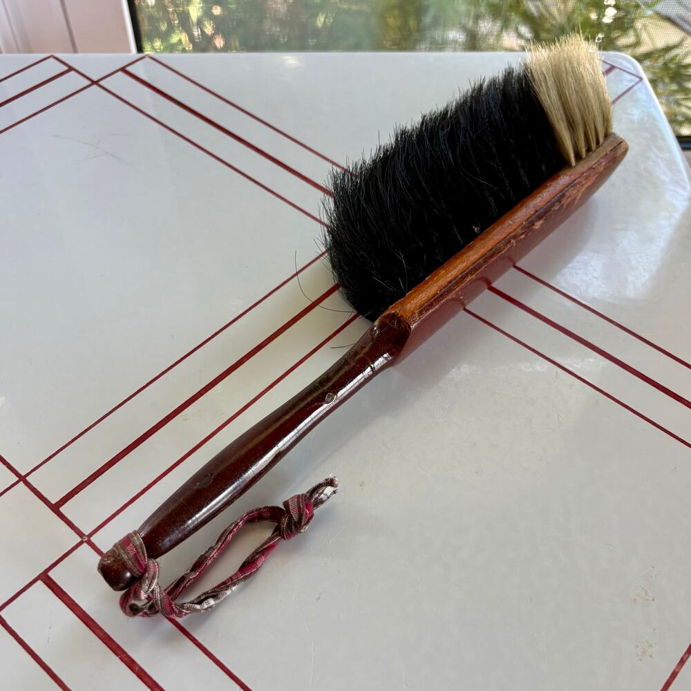 Vintage Horsehair Clothes Brush Wood Handle West Germany Vanity Brush